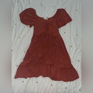 Front Tie Rust Mini Dress